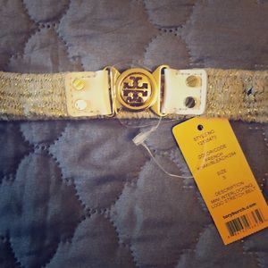 NWT Tory Burch Mini Logo Stretch Belt Size Small!
